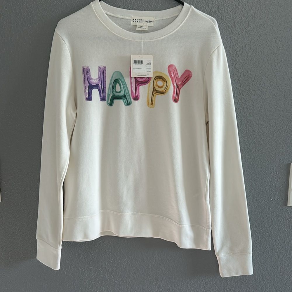 Kate Spade ‘happy’ sweatshirt size S, new with tags.